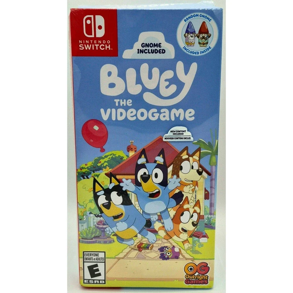 Bluey The Videogame Nintendo Switch Gnome Plush Bundle New Sealed Box Damage